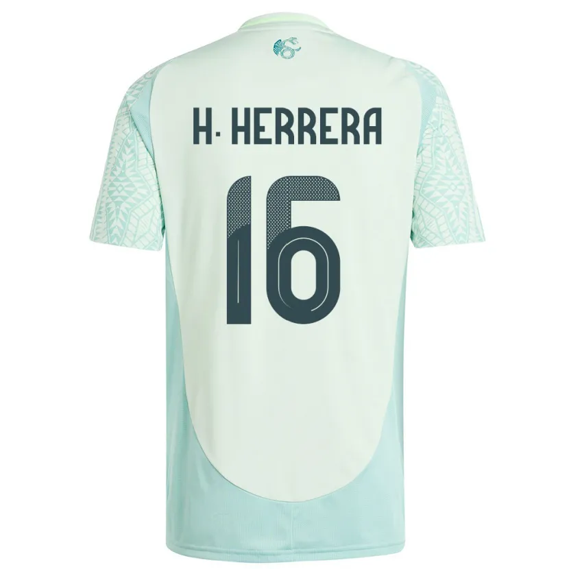 Danxen Mulher Camisola México Hector Herrera #16 Linho Verde Alternativa 24-26 Camisa