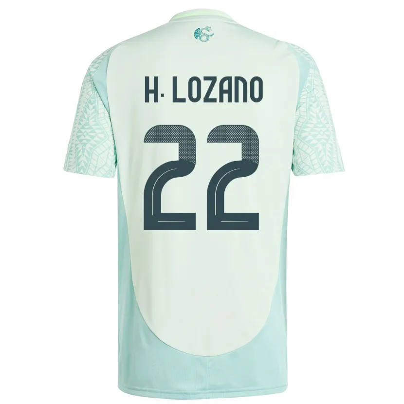 Danxen Mulher Camisola México Hirving Lozano #22 Linho Verde Alternativa 24-26 Camisa
