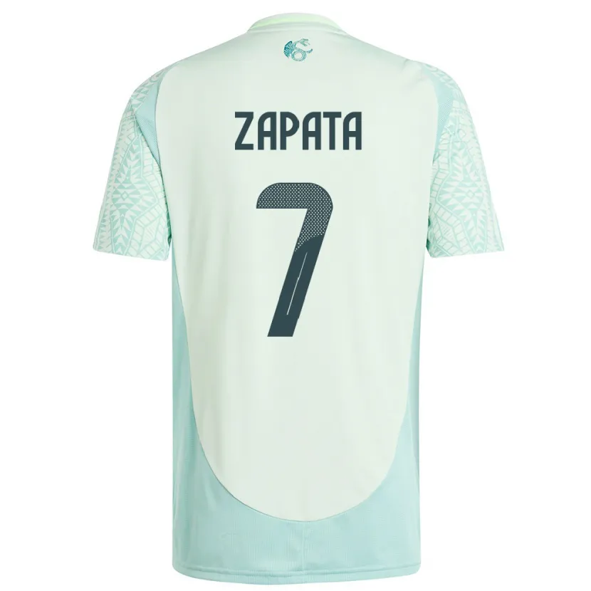 Danxen Mulher Camisola México Angel Zapata #7 Linho Verde Alternativa 24-26 Camisa