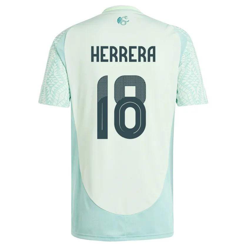 Danxen Mulher Camisola México Ozziel Herrera #18 Linho Verde Alternativa 24-26 Camisa