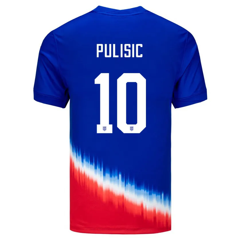 Danxen Mulher Camisola Estados Unidos Christian Pulisic #10 Azul Alternativa 24-26 Camisa