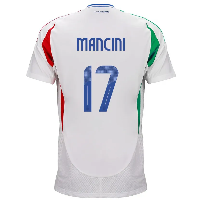 Danxen Mulher Camisola Itália Gianluca Mancini #17 Branco Alternativa 24-26 Camisa