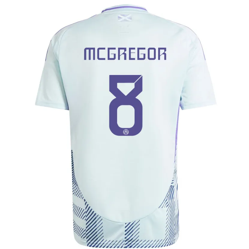 Danxen Mulher Camisola Escócia Callum Mcgregor #8 Azul Menta Claro Alternativa 24-26 Camisa