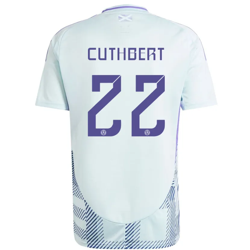 Danxen Mulher Camisola Escócia Erin Cuthbert #22 Azul Menta Claro Alternativa 24-26 Camisa