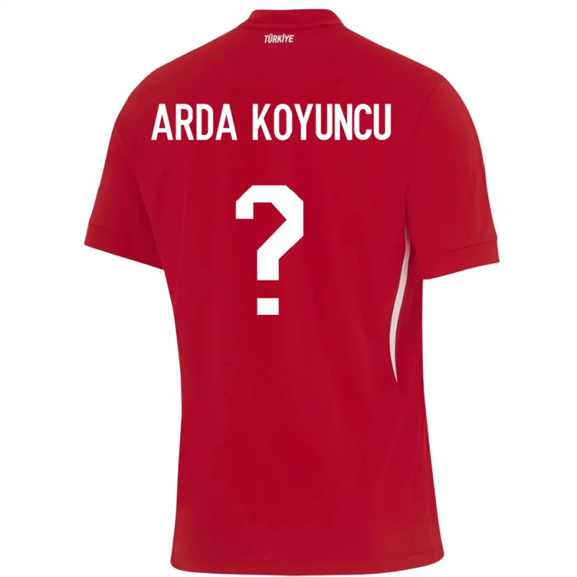 Danxen Mulher Camisola Turquia Efe Arda Koyuncu #0 Vermelho Alternativa 24-26 Camisa