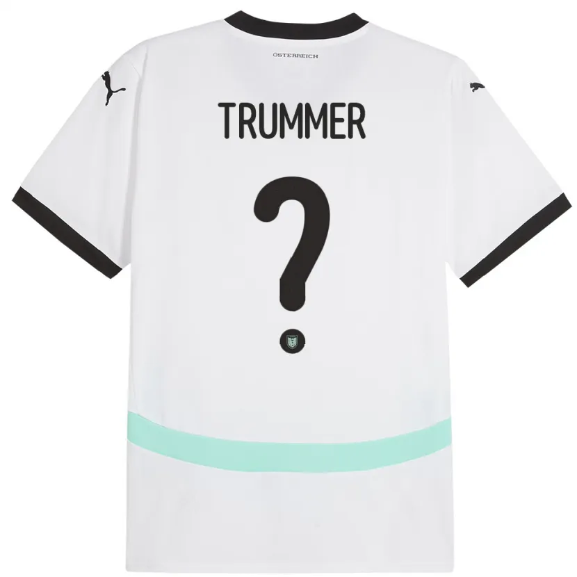 Danxen Mulher Camisola Áustria Tim Trummer #0 Branco Alternativa 24-26 Camisa