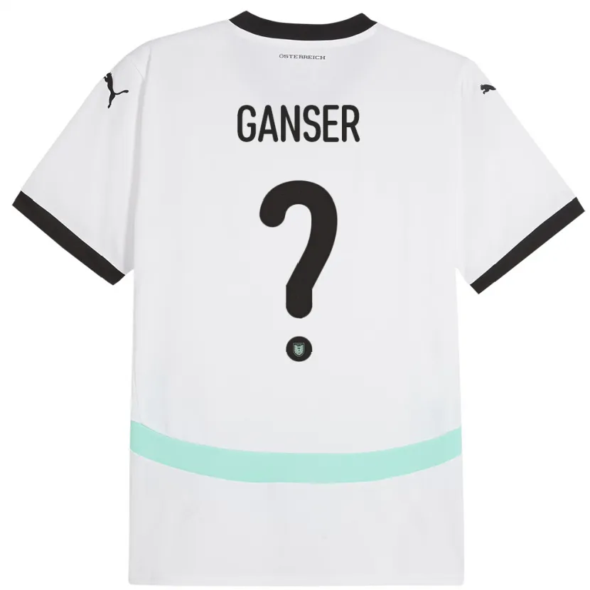 Danxen Mulher Camisola Áustria Emil Ganser #0 Branco Alternativa 24-26 Camisa