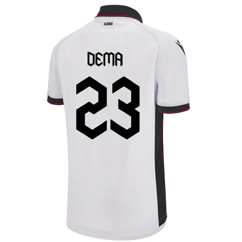 Danxen Mulher Camisola Albânia Endri Dema #23 Branco Alternativa 24-26 Camisa