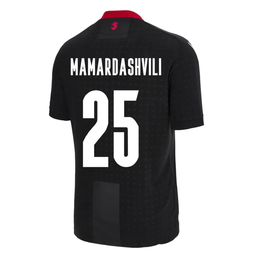 Danxen Mulher Camisola Geórgia Giorgi Mamardashvili #25 Preto Alternativa 24-26 Camisa