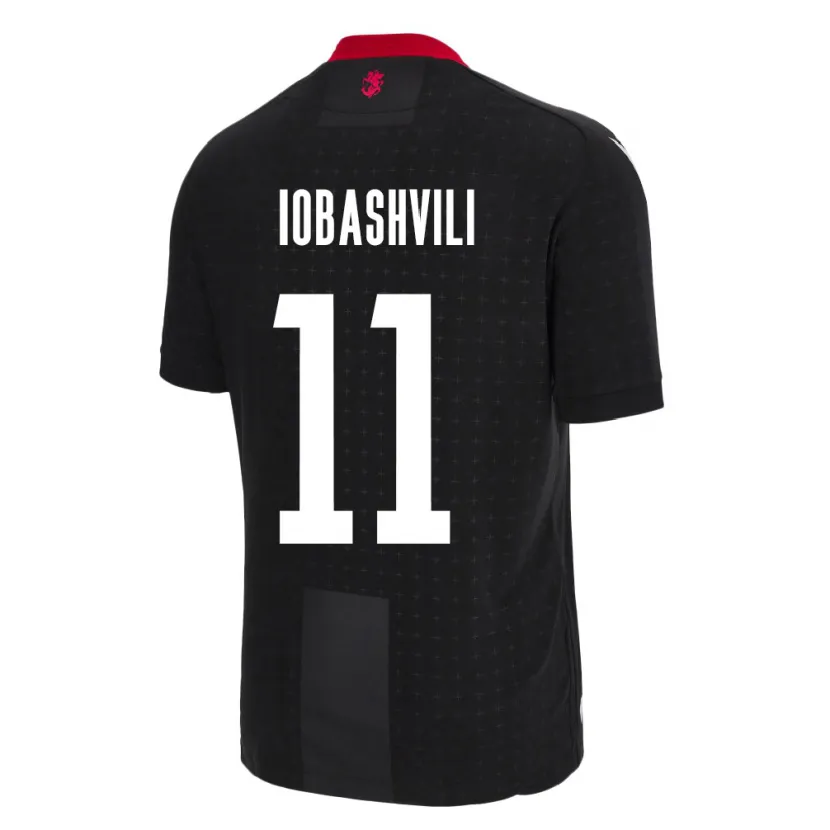 Danxen Mulher Camisola Geórgia Jaduli Iobashvili #11 Preto Alternativa 24-26 Camisa