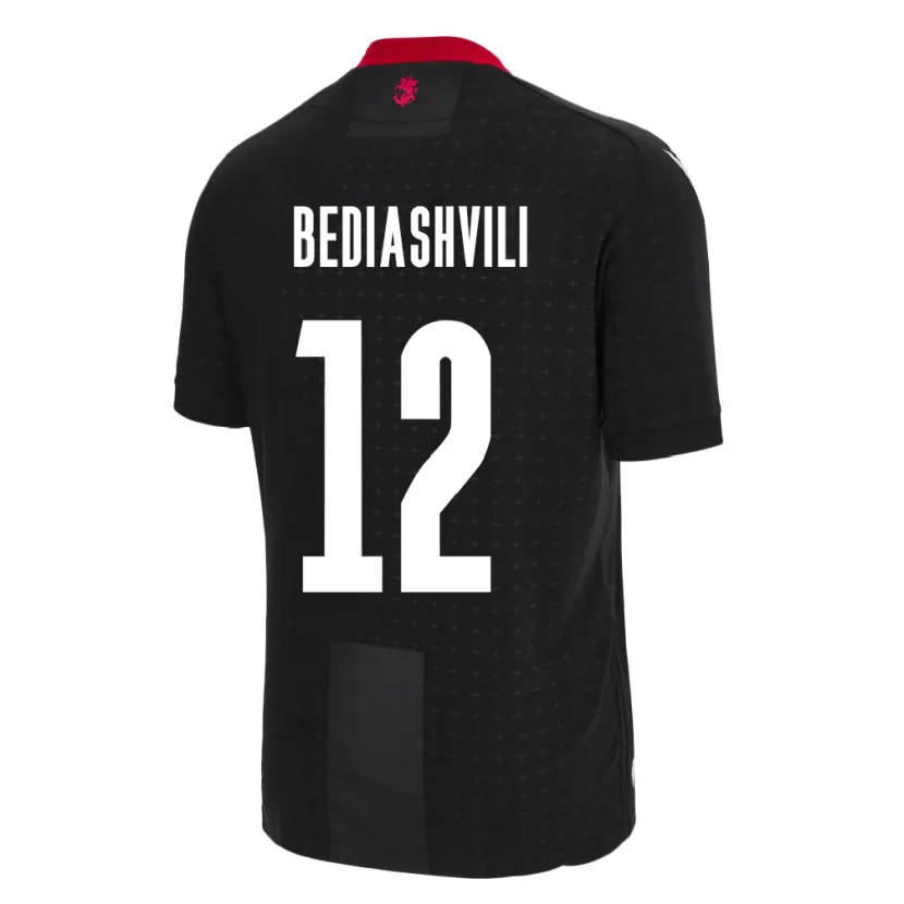 Danxen Mulher Camisola Geórgia Giorgi Bediashvili #12 Preto Alternativa 24-26 Camisa