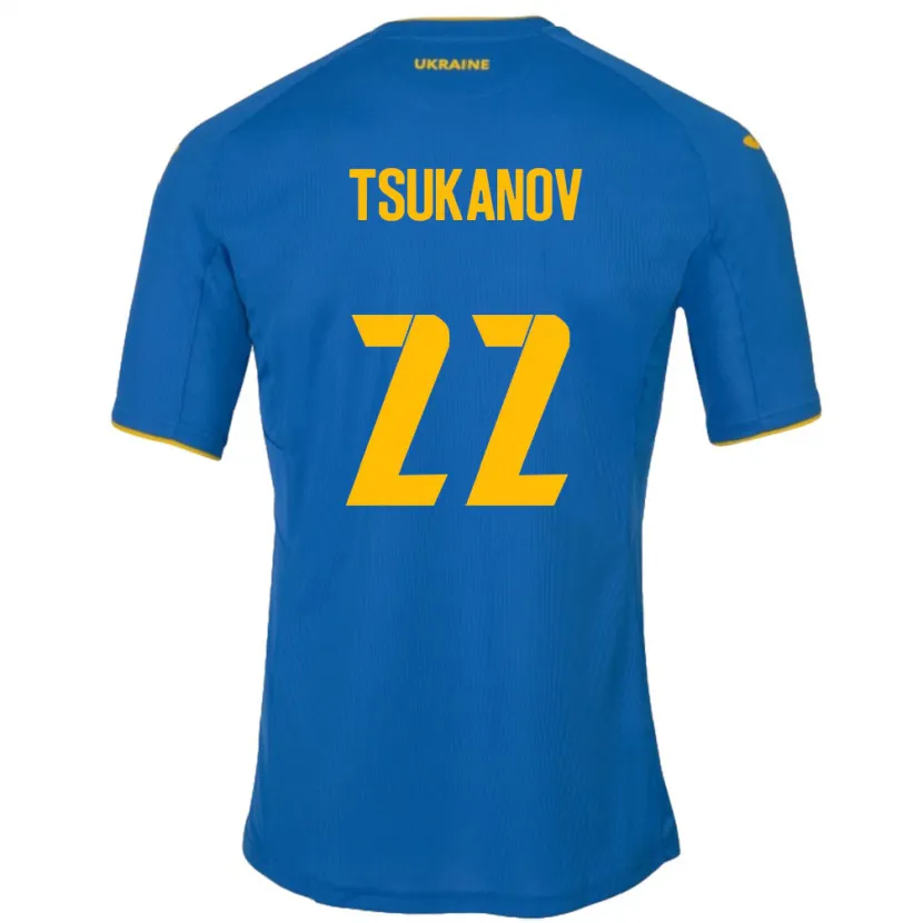 Danxen Mulher Camisola Ucrânia Viktor Tsukanov #22 Azul Alternativa 24-26 Camisa