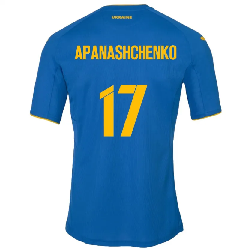 Danxen Mulher Camisola Ucrânia Daryna Apanashchenko #17 Azul Alternativa 24-26 Camisa