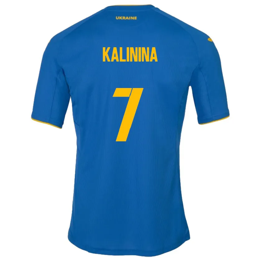 Danxen Mulher Camisola Ucrânia Yana Kalinina #7 Azul Alternativa 24-26 Camisa