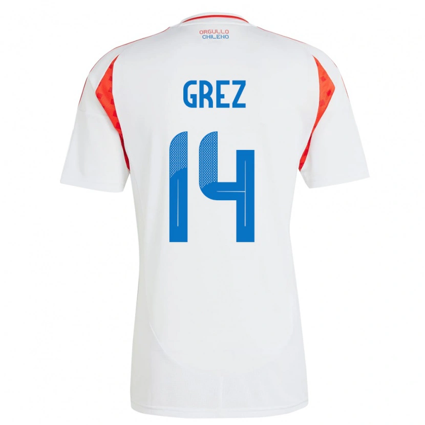 Danxen Mulher Camisola Chile Javiera Grez #14 Branco Alternativa 24-26 Camisa