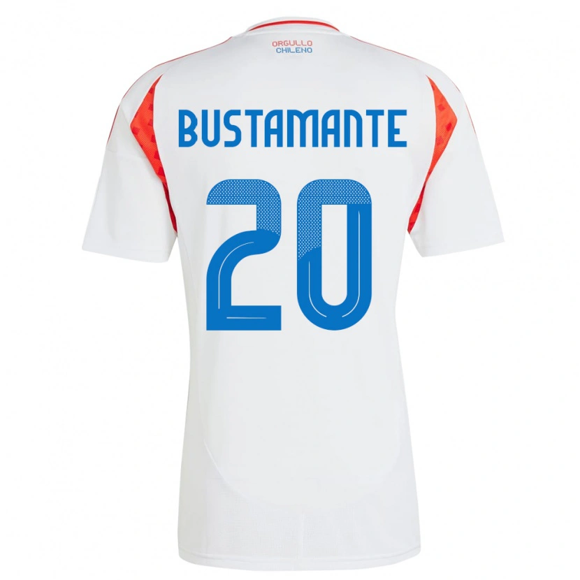 Danxen Mulher Camisola Chile Paloma Bustamante #20 Branco Alternativa 24-26 Camisa