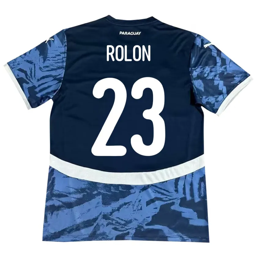 Danxen Mulher Camisola Paraguai Luis Rolón #23 Azul Alternativa 24-26 Camisa