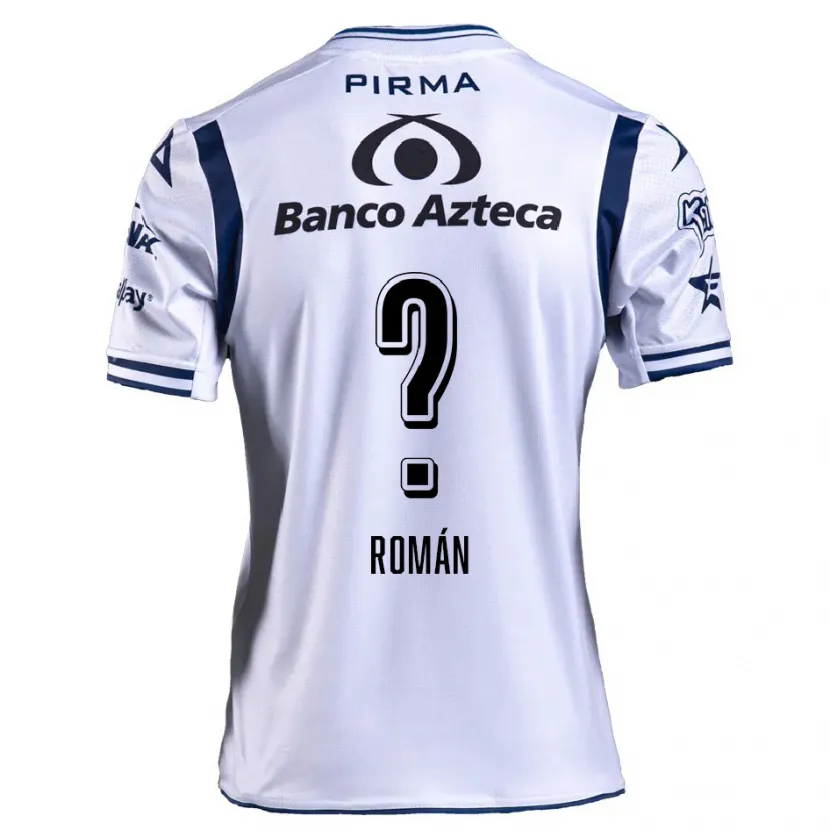 Danxen Criança Camisola Santiago Román #0 Branco Azul Marinho Principal 2024/25 Camisa
