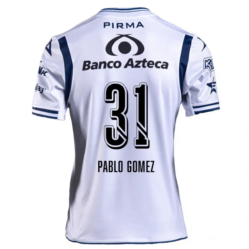 Danxen Criança Camisola Juan Pablo Gómez #31 Branco Azul Marinho Principal 2024/25 Camisa