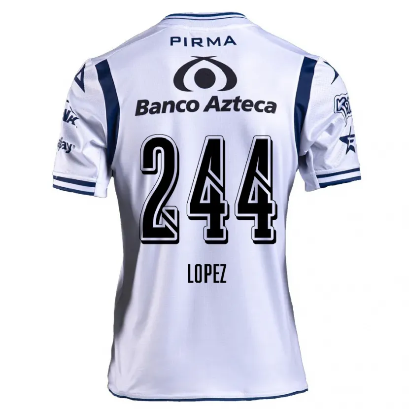 Danxen Criança Camisola Daniel López #244 Branco Azul Marinho Principal 2024/25 Camisa