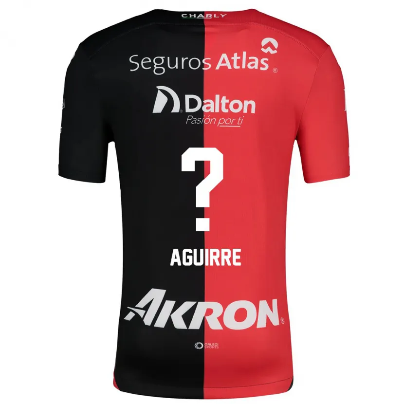 Danxen Criança Camisola Jesus Aguirre #0 Vermelho Preto Principal 2024/25 Camisa