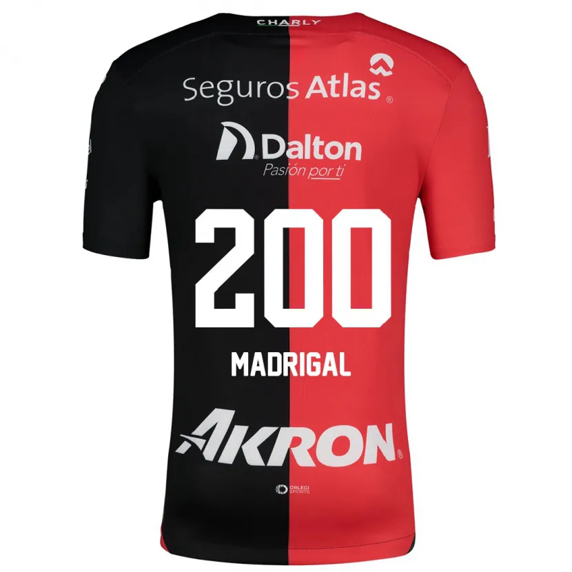 Danxen Criança Camisola Kevin Madrigal #200 Vermelho Preto Principal 2024/25 Camisa