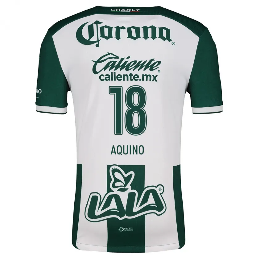 Danxen Criança Camisola Pedro Aquino #18 Verde Branco Principal 2024/25 Camisa