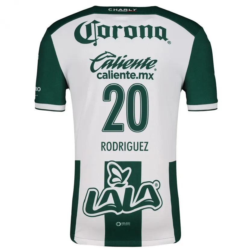 Danxen Criança Camisola Hugo Rodríguez #20 Verde Branco Principal 2024/25 Camisa
