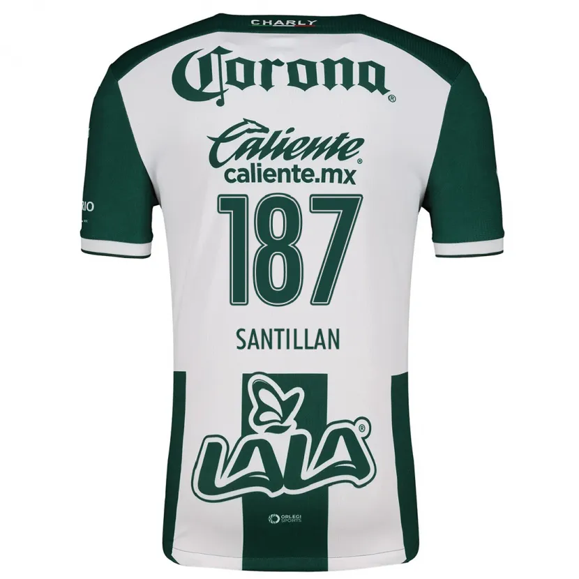 Danxen Criança Camisola Emilio Santillán #187 Verde Branco Principal 2024/25 Camisa