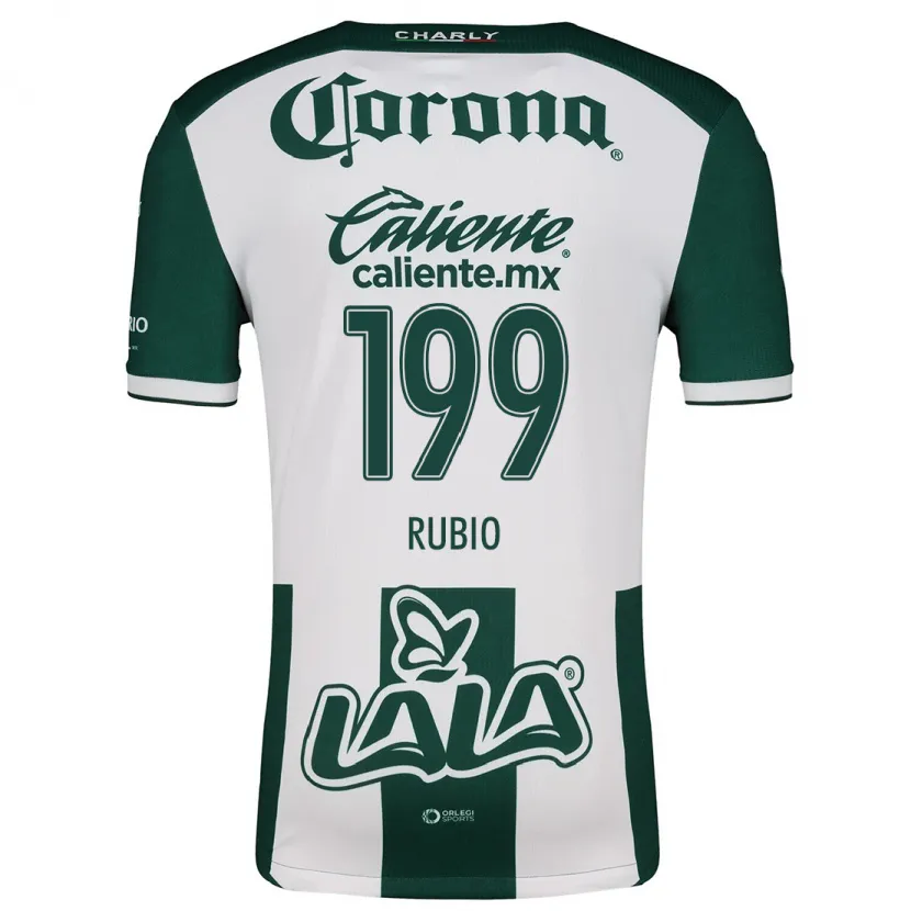 Danxen Criança Camisola Ronaldo Rubio #199 Verde Branco Principal 2024/25 Camisa