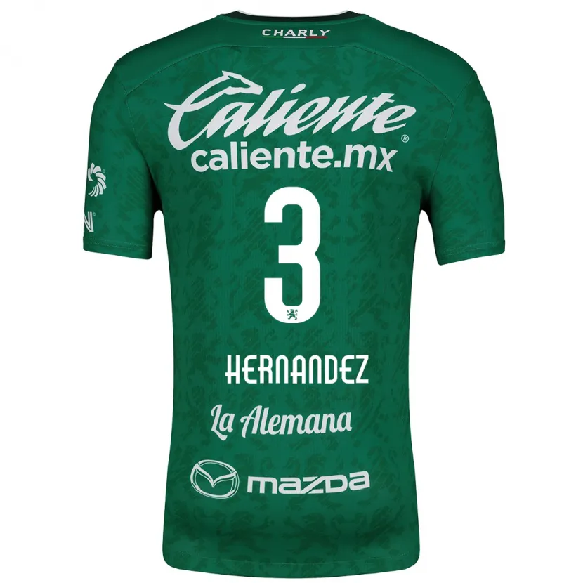 Danxen Criança Camisola Pedro Hernández #3 Verde Branco Principal 2024/25 Camisa