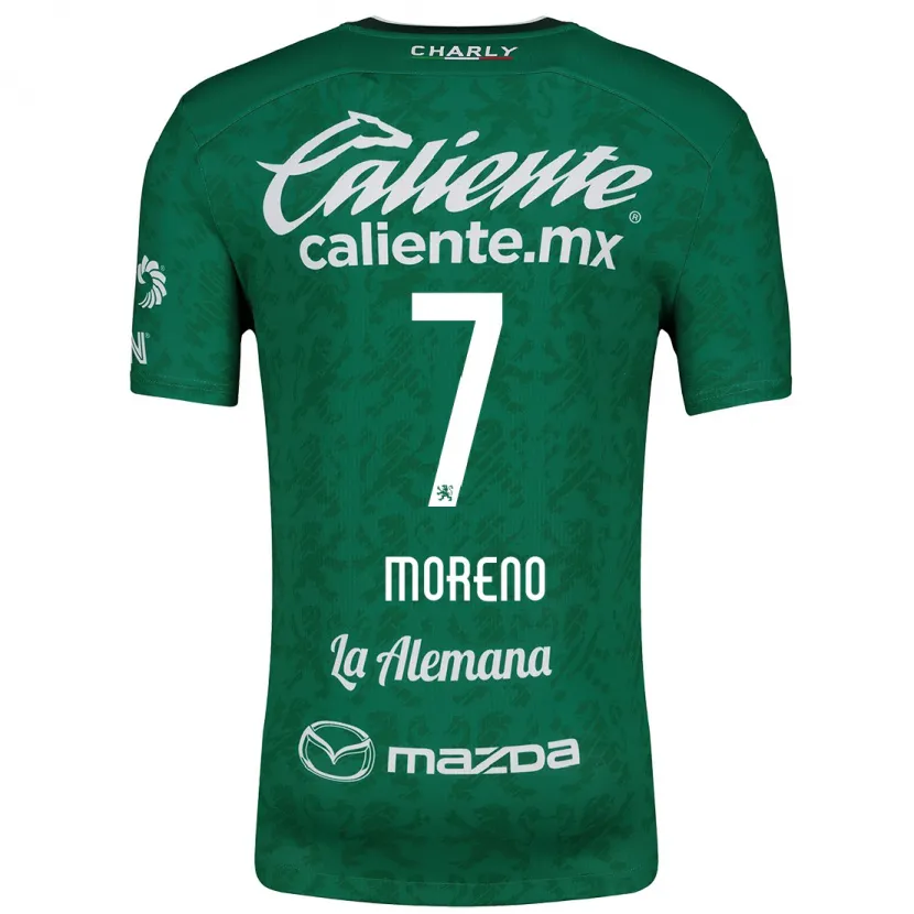 Danxen Criança Camisola Iván Moreno #7 Verde Branco Principal 2024/25 Camisa