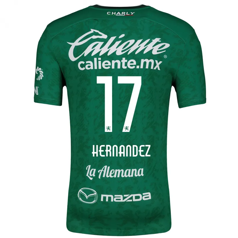 Danxen Criança Camisola Daniel Hernández #17 Verde Branco Principal 2024/25 Camisa