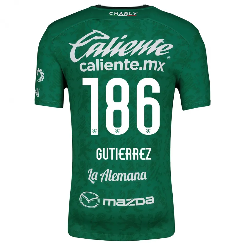 Danxen Criança Camisola Alan Gutiérrez #186 Verde Branco Principal 2024/25 Camisa