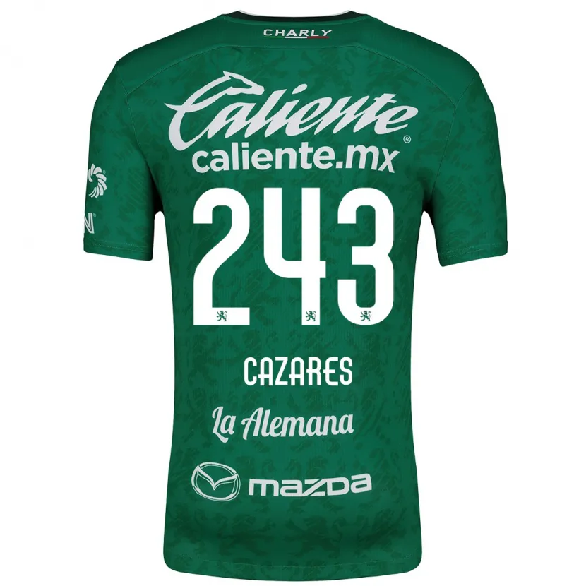 Danxen Criança Camisola Juan Cázares #243 Verde Branco Principal 2024/25 Camisa