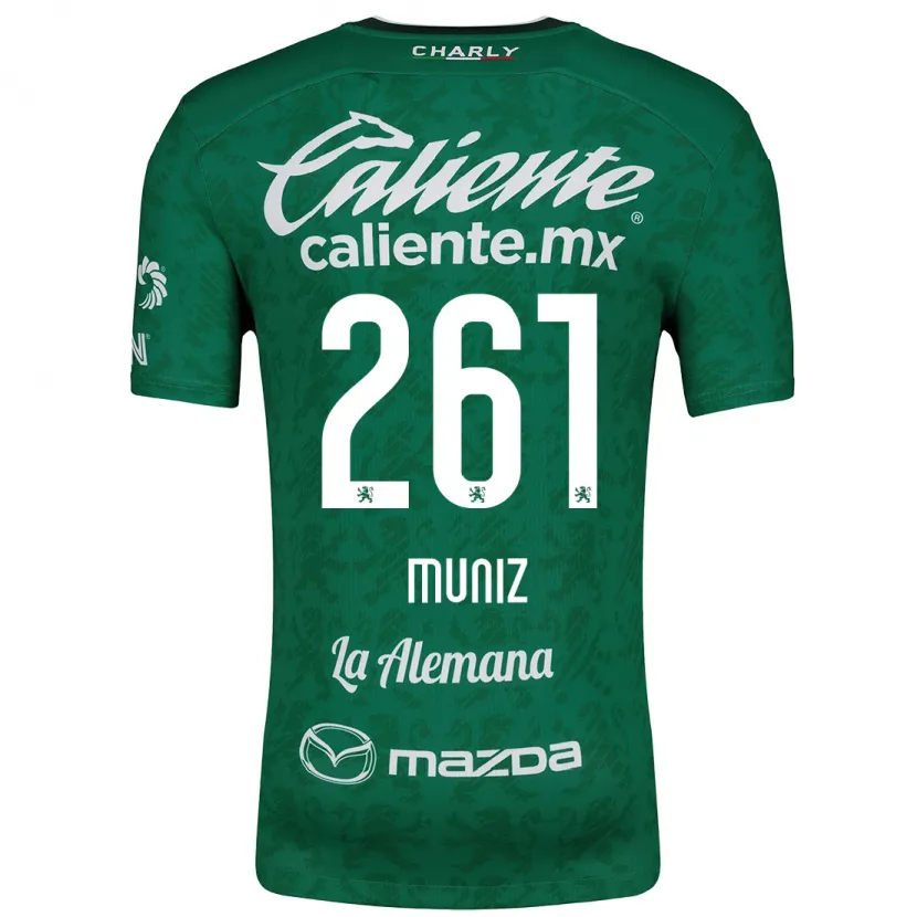 Danxen Criança Camisola César Muñiz #261 Verde Branco Principal 2024/25 Camisa