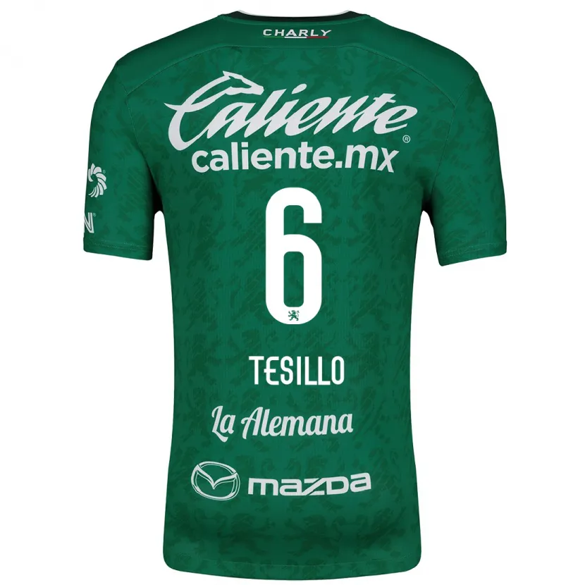 Danxen Criança Camisola William Tesillo #6 Verde Branco Principal 2024/25 Camisa