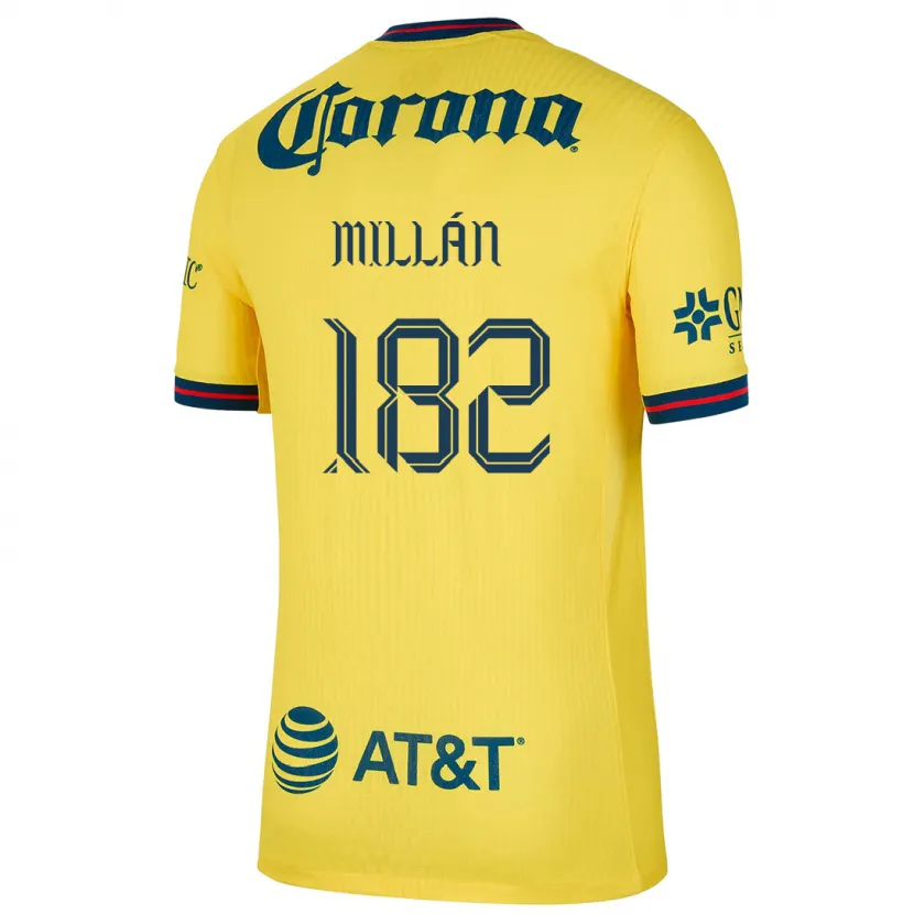 Danxen Criança Camisola Daniel Millán #182 Amarelo Azul Principal 2024/25 Camisa
