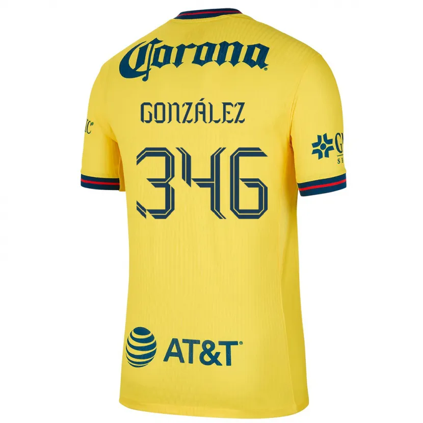 Danxen Criança Camisola Ricardo González #346 Amarelo Azul Principal 2024/25 Camisa