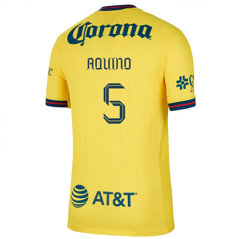 Danxen Criança Camisola Pedro Aquino #5 Amarelo Azul Principal 2024/25 Camisa