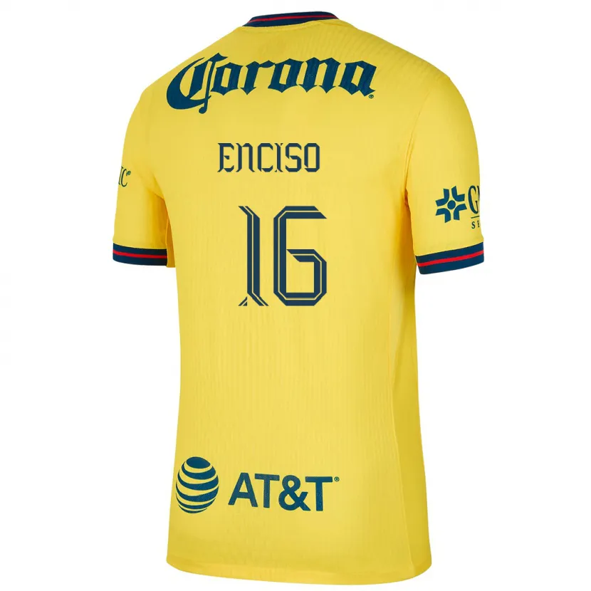 Danxen Criança Camisola Sabrina Enciso #16 Amarelo Azul Principal 2024/25 Camisa