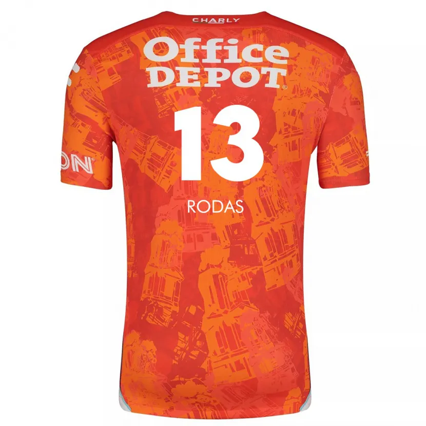 Danxen Criança Camisola Carlos Rodas #13 Laranja Branco Alternativa 2024/25 Camisa