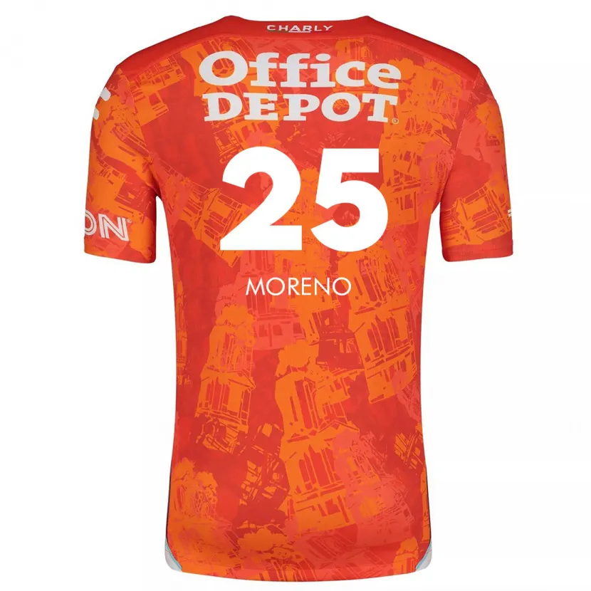 Danxen Criança Camisola Carlos Moreno #25 Laranja Branco Alternativa 2024/25 Camisa
