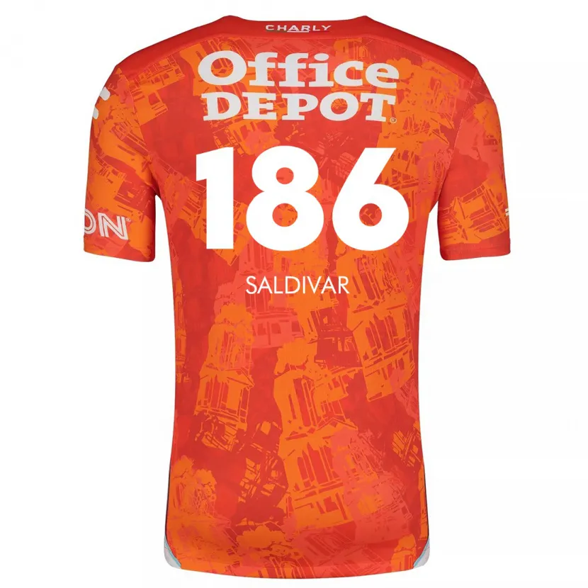 Danxen Criança Camisola José Saldívar #186 Laranja Branco Alternativa 2024/25 Camisa