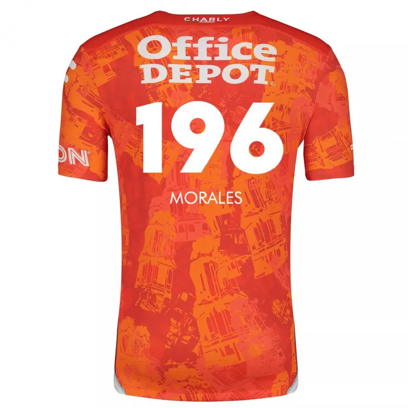 Danxen Criança Camisola Erik Morales #196 Laranja Branco Alternativa 2024/25 Camisa