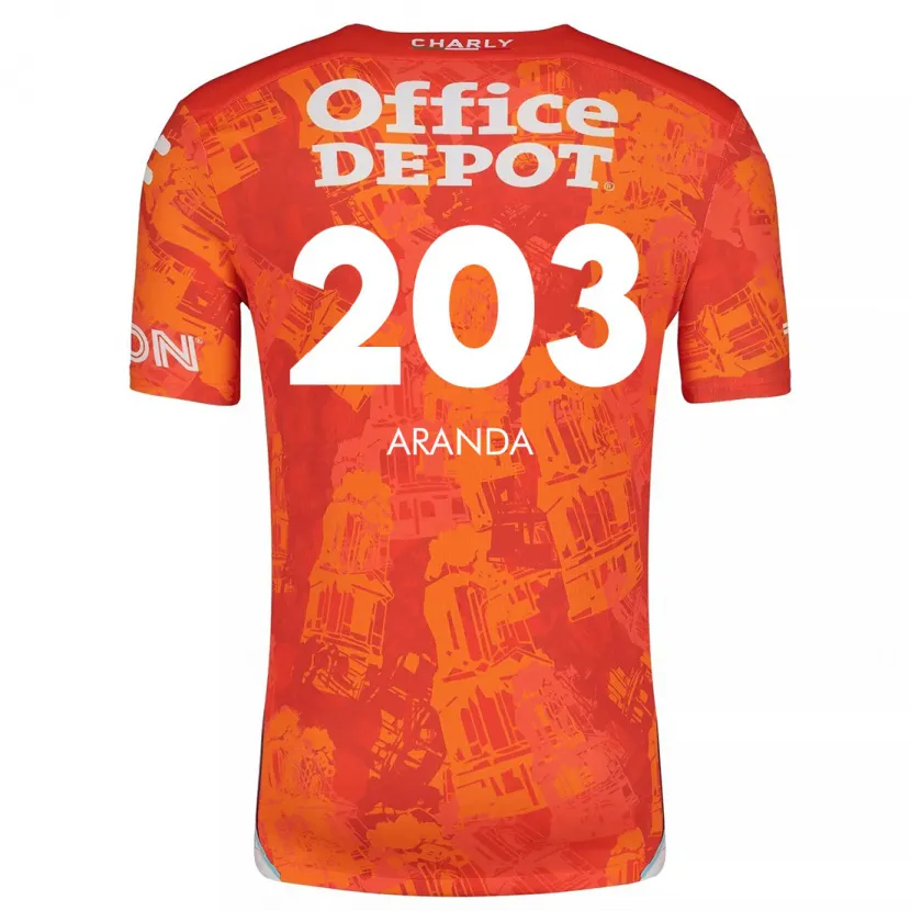 Danxen Criança Camisola Juan Aranda #203 Laranja Branco Alternativa 2024/25 Camisa