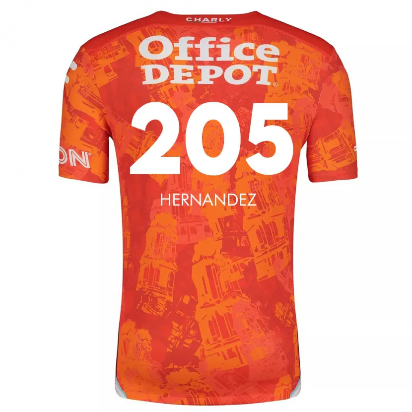 Danxen Criança Camisola Sergio Hernández #205 Laranja Branco Alternativa 2024/25 Camisa