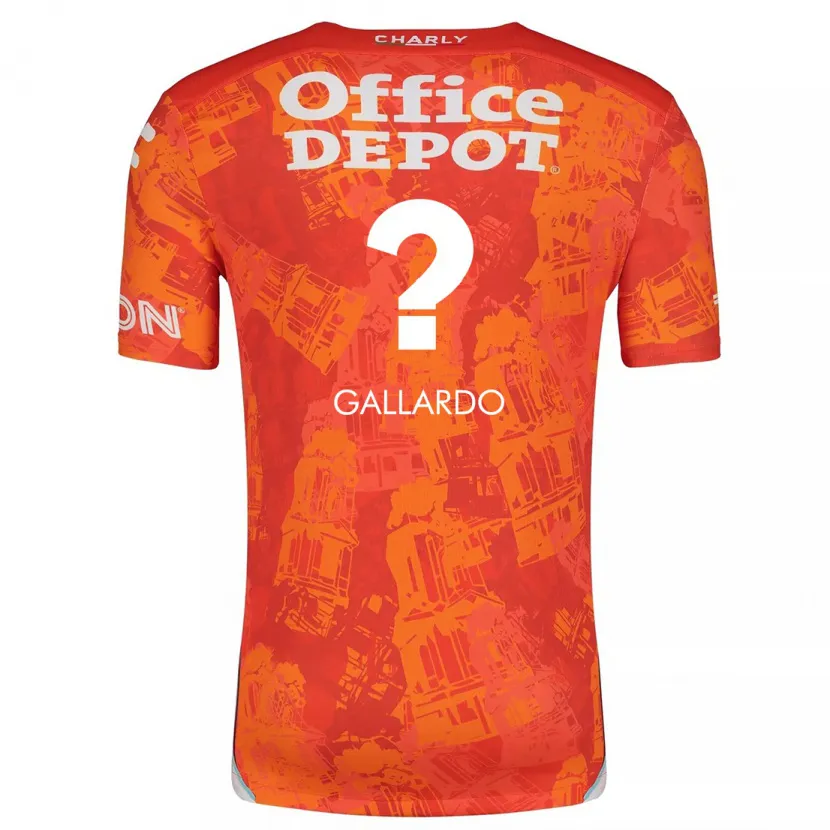 Danxen Criança Camisola Héctor Gallardo #0 Laranja Branco Alternativa 2024/25 Camisa