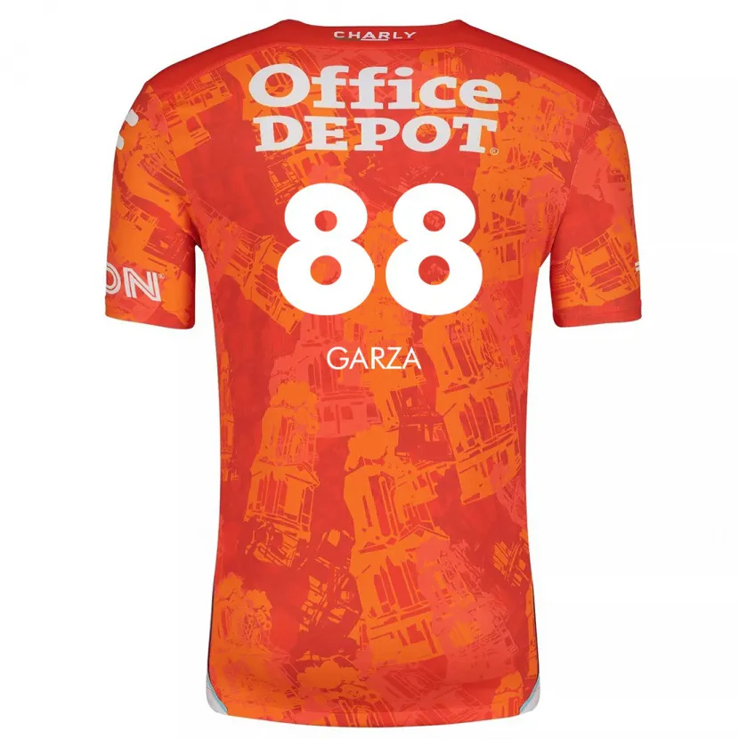 Danxen Criança Camisola Adrián Garza #88 Laranja Branco Alternativa 2024/25 Camisa