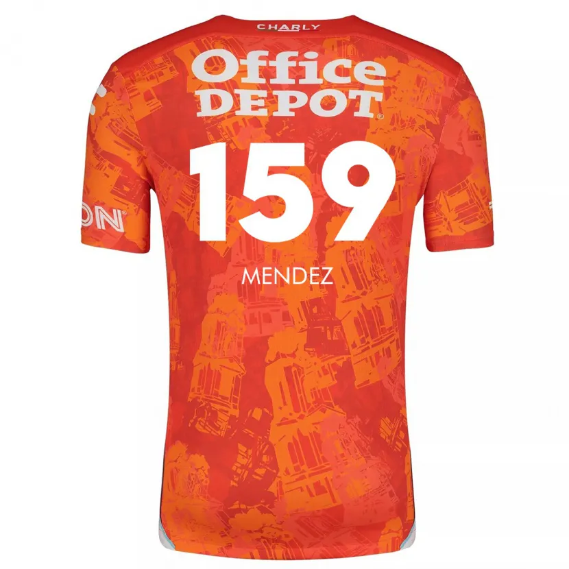 Danxen Criança Camisola Daniel Méndez #159 Laranja Branco Alternativa 2024/25 Camisa